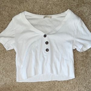 fitted buttoned crop top